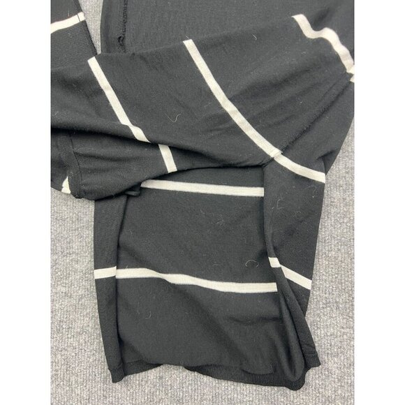 Marni Virgin Wool Dress Women's 14 Black Striped Long Sleeve Made in Italy - Picture 6 of 10